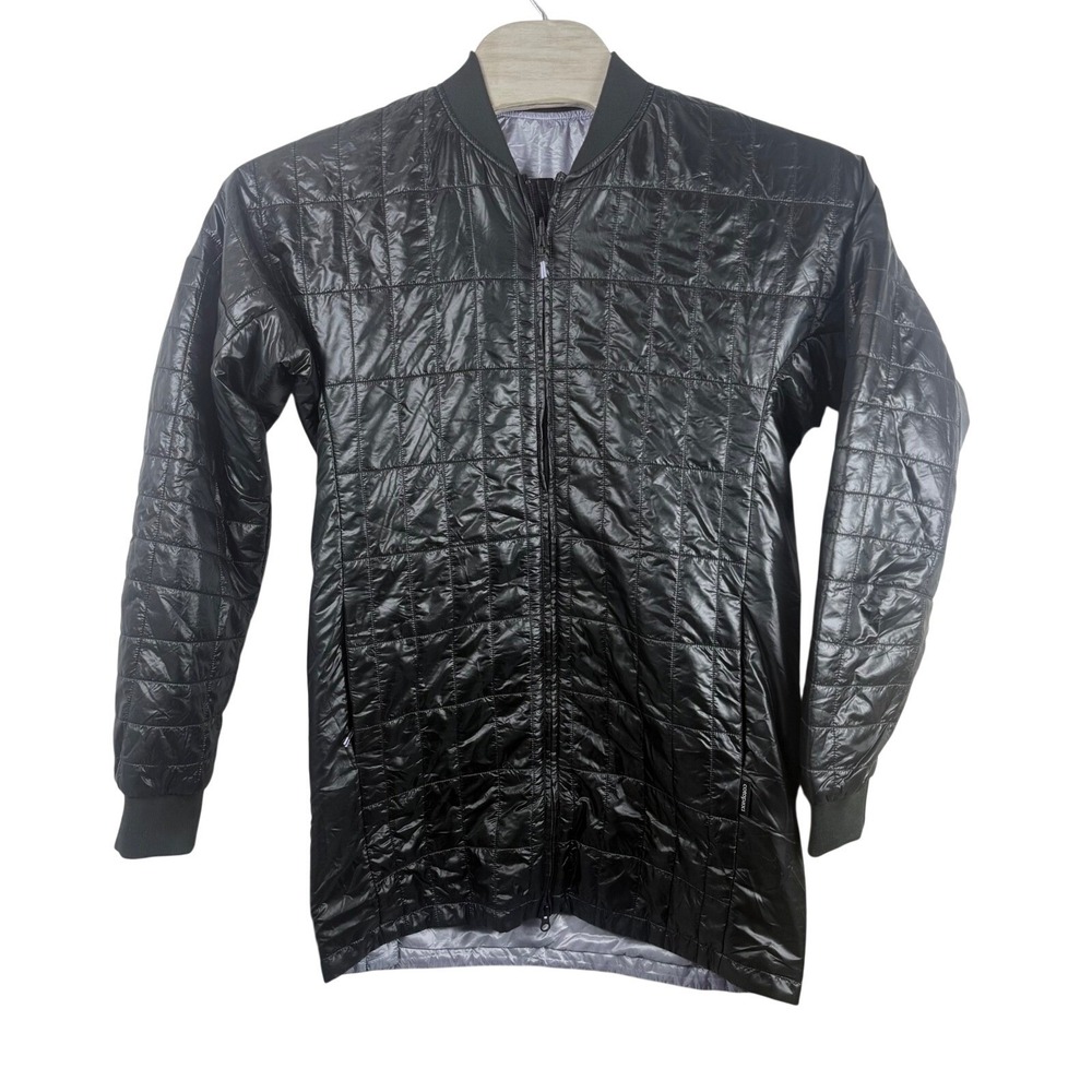Cotopaxi Quilted Long Jacket Size M Black Zip Snap Outdoor Fall Winter
